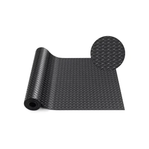 Diamond Plate Rubber Flooring Roll Mat Heavy Duty Garage Floor Mat PVC Water Stain Outside Resistant Parking Rv Trailer Flooring