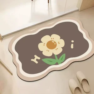 Diatom Mud Water-Absorbent Non-Slip Floor Mat with Safety Backing