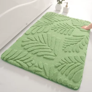 Doormat Entryway Bathroom Water-Absorbent Non-Slip Mat Faux Rabbit-Fur Thickened Memory-Foam Foot Pad Square Modern Minimalist