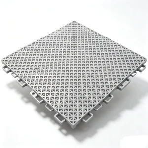 Double-Layer Lattice PP Interlocking Floor Tiles Rounded Corners 1.3cm Thick for Tennis Courts