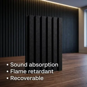 Double Layer V Groove Polyester Fiber Acoustic Panel 9mm PET Felt Sound Absorbing Decorative Wall Ceiling Soundproof Panels