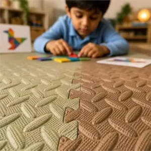 Dual-Tone EVA Interlocking Floor Mats Two-Color Foam Tiles Anti-Slip Waterproof Home Living Dining Zone Custom OEM
