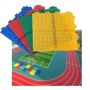 Dual-Tone Interlocking Basketball Court Tiles with High Rebound and Non-Toxic Plastic