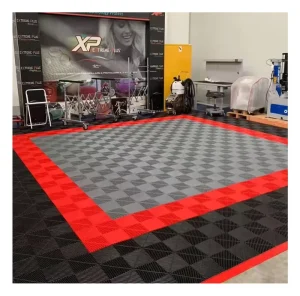 Interlocking 15.75″ Modular Plastic Garage Floor Tiles for Workshops and Car Showrooms