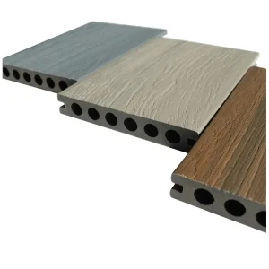 Durable Co-Extrusion WPC Decking 140x22mm Hollow Reversible Frosted 3D Wood Grain Flooring