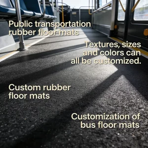 Durable EPDM Bus Rubber Floor Pad Anti Skid Shock Absorption Noise Reduction Customizable Size Cutting Public Transport Black