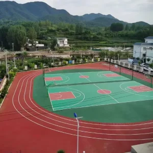 Durable High Density Fireproof Indoor PU Silicone 8mm Court Flooring for Volleyball Badminton Basketball Tennis School Gym