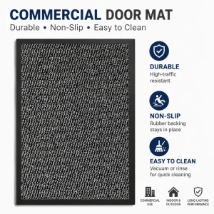 Durable Machine Washable Solution Dyed Door Mat with Custom Sizes, Non Slip Entry Rug for Indoor Outdoor Use