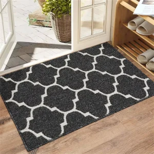 Durable Non Slip Absorbent Loop Pile Tufted Polypropylene Pet Friendly Entrance Rug Machine Washable Low Profile Door Mat