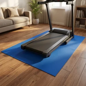 Durable Non Slip PVC Treadmill Mat Shock Absorbing Floor Protector for Treadmills Ellipticals Rowing Machines&Home Gym Equipment