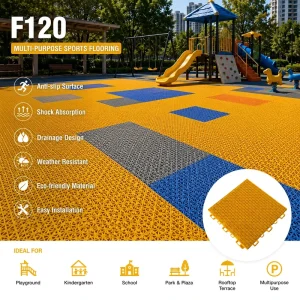 Durable Plastic Floor Tiles Interlocking Sports Flooring for School Playground Floor and Recreation Area