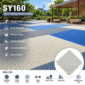 Durable Plastic Interlocking Flooring Tiles for Volleyball Basketball Pickleball and Sports Flooring