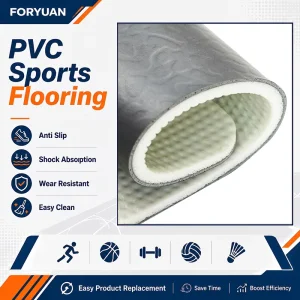 Durable Professional Low Maintenance Roll Outdoor Pvc Sports Flooring for Multi Purpose Sports Hall Project
