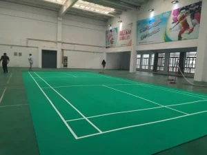 Durable Pvc Vinyl Badminton Mat Portable Sports Court Flooring Anti Skid Sports Ground for Indoor Badminton Activity Area
