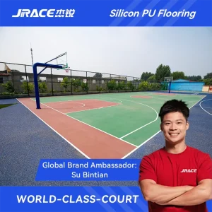 Durable Silicon PU Sports Court Material Non Slip Backyard Basketball Flooring