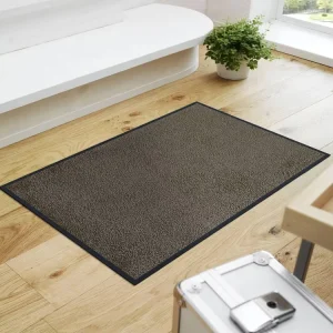 Durable Washable Plain Floor Carpet Solid Color Door Mat With Rubber Backing