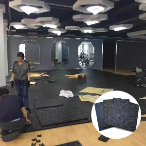 EPDM Anti-Slip Waterproof Rubber Flooring Tiles for Fitness Weight Areas, Schools and Shooting Ranges