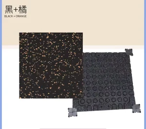 EPDM Factory Black Rubber Gym Floor Tiles with Colorful Dots Anti-Slip Sport Floor Mat for Sports Areas