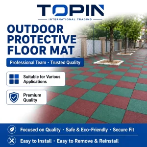 EPDM Outdoor Rubber Floor Tiles Interlocking Anti Slip Safety Mat for Playground Gym Garden Basketball Court
