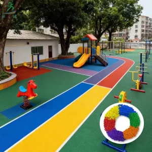 EPDM Rubber Colorful Granules Playground Paver Material SBR Granule Rubber Granules Flooring