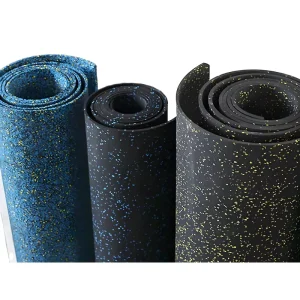 EPDM Rubber Flooring Roll 7 mm Thick Anti-Slip Shock-Absorbing Interlocking Tiles for Gyms