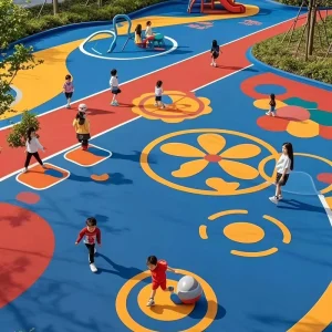 EPDM Rubber Granule and Plastic Colored Anti-Slip Shock-Absorbing Multi-Sport Outdoor Gymnasium Flooring
