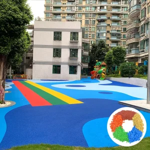EPDM Rubber Granules 1-4mm Shore 35 Hardness Elastic Cushion Layer Rubber Mulch for Kids’ Playgrounds and Running Tracks