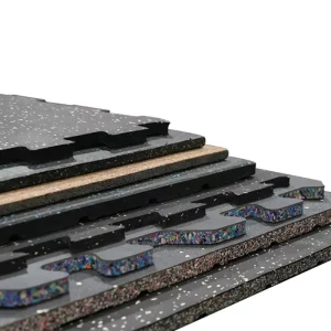 EPDM Rubber Interlocking Gym Flooring Mats with Colorful Fleck