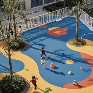 EPDM Rubber Polyurethane Colored Particles Anti Slip Surface Shock Absorption Eco Friendly EPDM Rubber Flooring