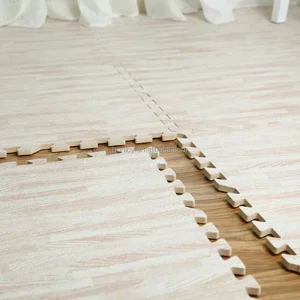 EVA Foam Puzzle Floor Mat Wood-grain Fitness Exercise Floor Mat 60x60cm Interlocking Floor Tiles