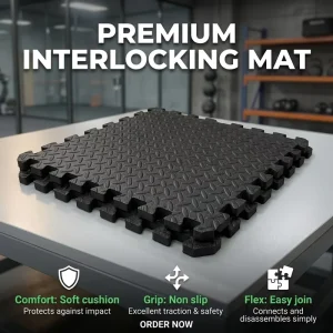 EVA Interlocking Sports Floor Tiles Shock-Absorbing Foam Mats for Pickleball Court, Gym, Playground, and Garage