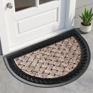 Easy-Clean Waterproof Welcome Entry Half-Circle Door Mat Floor Mat for Home
