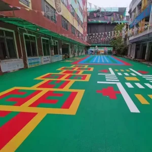 Easy-Click Outdoor PP Interlocking Basketball Court Flooring Tiles