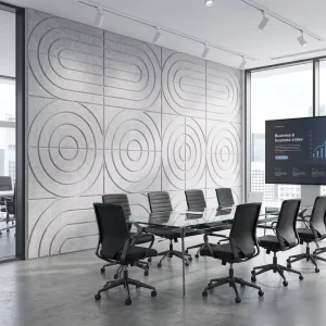 Easy Install Flat Subtle Pattern Polyester Acoustic Panels Noise Dampening Wall Board for Educational Facility