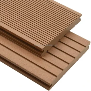 Easy-Install WPC Decking Smooth Outdoor Wood Plastic Composite Floor with Click System Solid Teak/Maple Finish