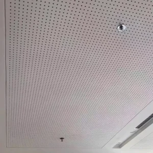 Easy Installation Soundproof Drop Ceiling Panel Perforated Acoustic Gypsum Ceiling Tile for Office School Hotel T Grid System