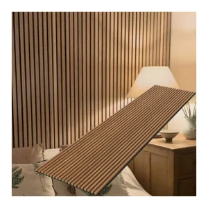 Easy to Install Interior Sound Absorbing Slat Wood Acoustic Panel Fireproof Wooden Veneer Wood Panels for Wall Decor