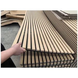 Easy to Install Nature Wooden Veneer Wood Panels Wall Decor Interior Sound Absorbing Slat Wood Acoustic Panel