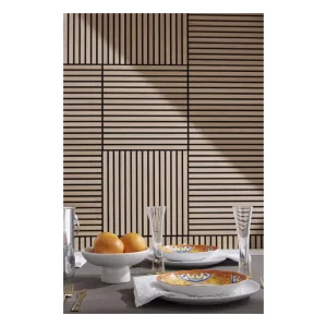 Easy to Install Sound Absorbing Acoustic Wooden Slat Wall Panels Eco Friendly Fireproof 21mm Thick Modern Interior Wall Hotel