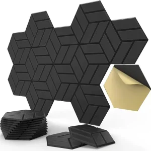Eco Friendly 3D Hexagonal Sound Proof Panels Self Adhesive High Density Padding PET Felt Acoustic Panels for Wall Decor