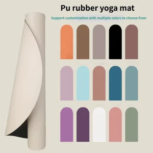 Eco Friendly 5mm Thick Nude Oval PU Natural Rubber Non Slip Pilates Vegan Arch Yoga Studio Mat