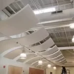 Eco Friendly Acoustic Ceiling Panels with Circle Square Ceiling Panels Acoustic Ceiling Panels 1200x1200mm Mall