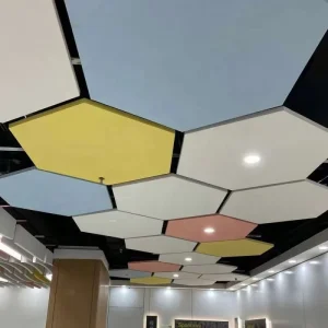 Eco-Friendly Acoustic Ceiling Panels with Circle Square Ceiling Panels Custom Colors Acoustic Ceiling Panels 1200x1200mm Hot