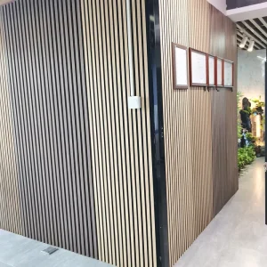Eco Friendly Akupanel Soundproof Wall Panels Wood Substitute Decorative Acoustic Slat Panel for Interior Wall and Ceiling