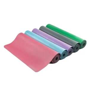 Eco Friendly Anti Slip Yoga Mat Thickened Shock Absorption PU Rubber Mat Easy Clean Fitness Stretching Mat for Indoor Exercise