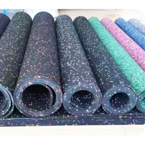 Eco-Friendly Color Dot Rubber Flooring Roll Mat for Indoor and Outdoor Gyms, Playgrounds, and Sports Venues with Sound Reduction