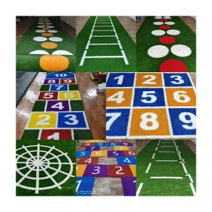 Eco-Friendly Durable High Density Indoor Outdoor Gym Flooring Turf Artificial Grass Carpet with Logo Customized Patterns