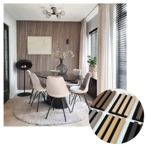 Eco Friendly Fire Resistant Wide Slat Acoustic Panels Sound Absorbing Interior Decoration Panels for Hotel and Home