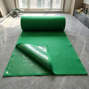 Eco-Friendly Green Self-Adhesive Floor Protection Fleece Skid-Resistant Felt Roll for Construction