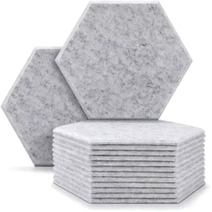 Eco Friendly Hexagonal Soundproof Panels High Density Sound Absorption Pet Acoustic Wall Panel for Office CE Certified